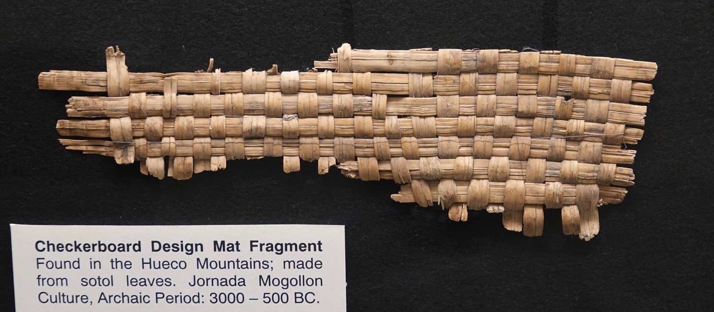  Checkerboard Design Mat Fragment, Jornada Mogollon Culture, 3000-500 BCE                              